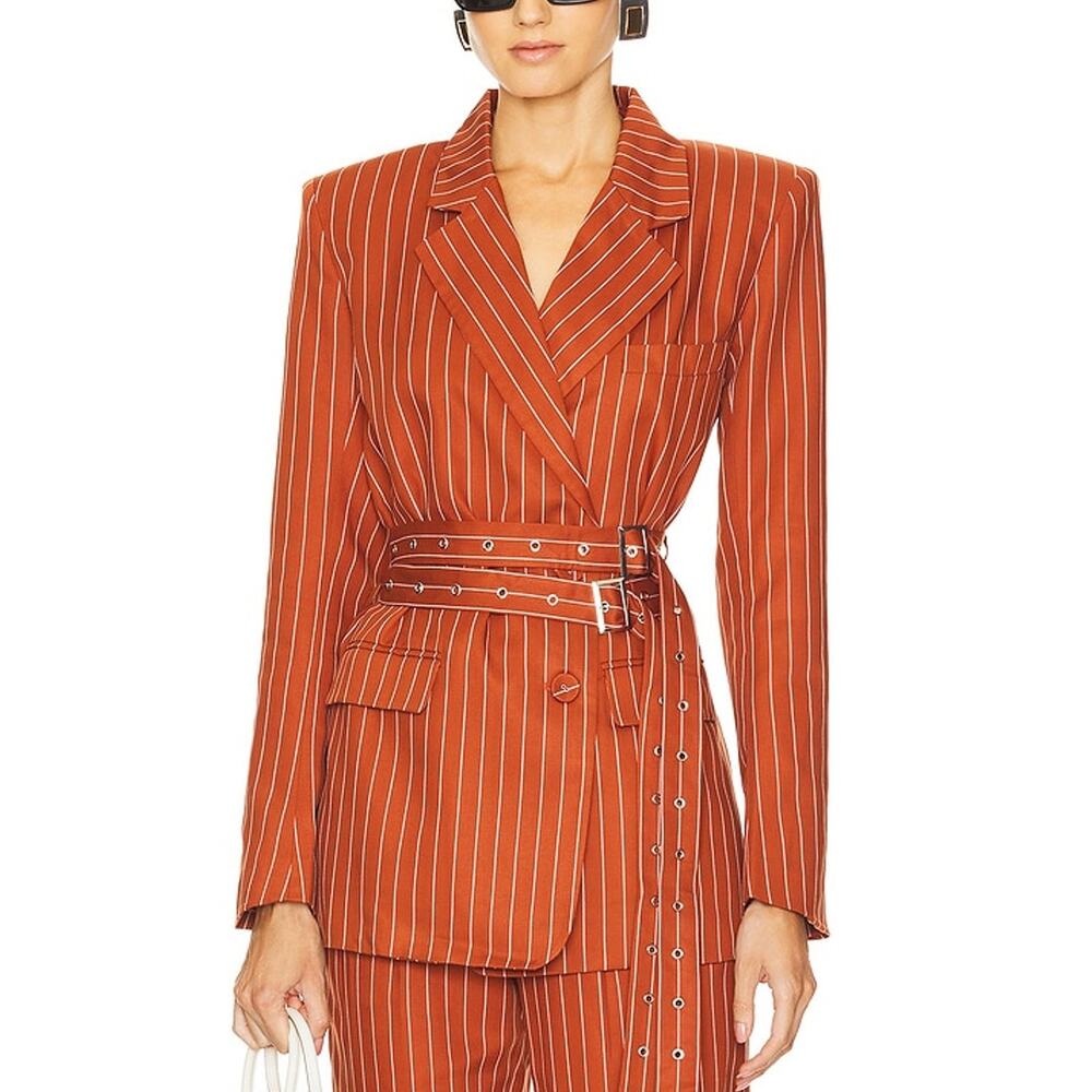 Nonchalant Label Pinstriped Brick Axel Blazer Size L
